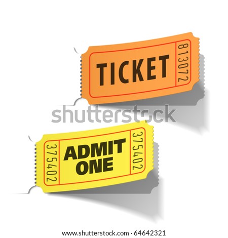 Entrance tickets. Vector.