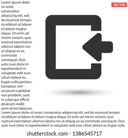 ENTRANCE  vector icon  , lorem ipsum Flat design