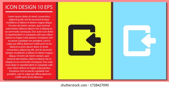 Icono de vector ENTRANCE , lorem ipsum Diseño plano