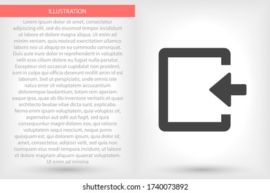 ENTRANCE vector icon , lorem ipsum Flat design