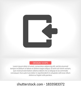 Icono de vector ENTRANCE , lorem ipsum Diseño plano