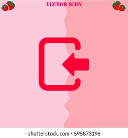 Entrance vector  icon. Strawberry Background.
