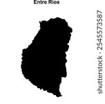 Entre Rios province blank outline map