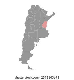 Entre Rios Province map, administrative division of Argentina. Vector illustration.