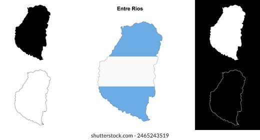 Entre Rios province outline map set