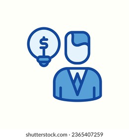 entrepreneur blue icon, isolated icon in light background, perfect for website, blog, logo, graphic design, social media, UI, mobile app