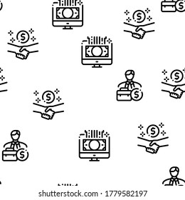 Entrepreneur Business Seamless Pattern Vector Thin Line. Illustrations