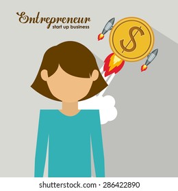 Entrepreneur design over grey background, vector illustration