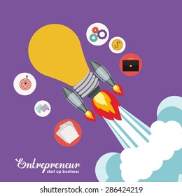 Entrepreneur design over purple background, vector illustration
