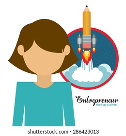 Entrepreneur design over white background, vector illustration