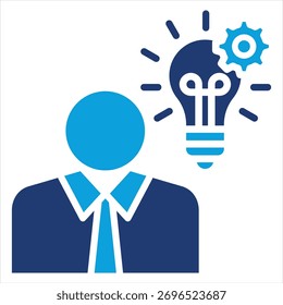 Ilustração do vetor do ícone azul plano do empresário