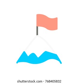 Entrepreneur flat icon mountain flag