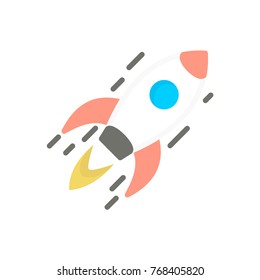 Entrepreneur flat icon spaceship rocket
