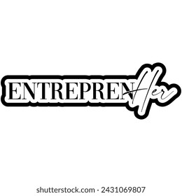 entrepreneur her black vector graphic design and cut file