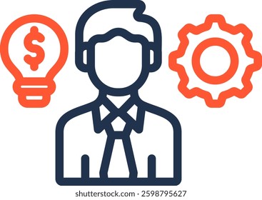 Entrepreneur Icon Color Line Vector Illustration
