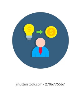 Ilustração de vetor plano do ícone do empresário