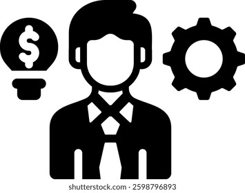 Entrepreneur Icon Glyph Vector Illustration