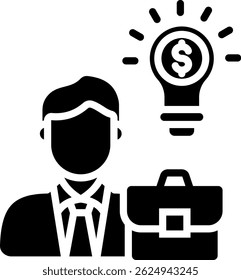 Entrepreneur Icon Glyph Vector Illustration