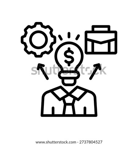 Entrepreneur Icon Line Vector Illustration