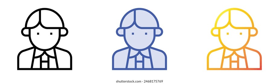 entrepreneur icon. Linear, Blue Fill and Gradient Style Design Isolated On White Background