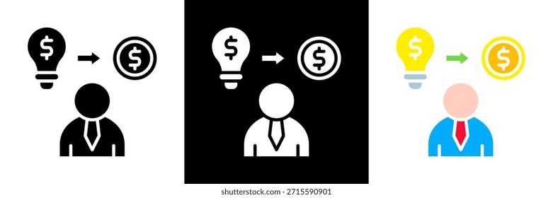 Ilustração do vetor de Glifos do Conjunto de Ícones do Empreendedor