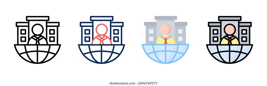 Entrepreneur icon set multiple style collection