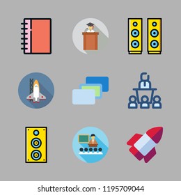 entrepreneur icon set. vector set about lecture, writer, startup and speaker icons set.