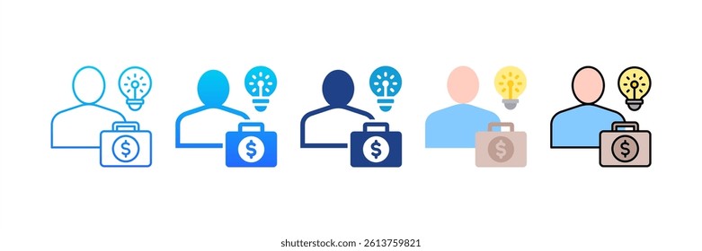 Entrepreneur icon sheet multiple style collection