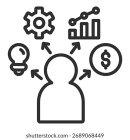 Coleção de Vetor Único de Ícone do Empreendedor