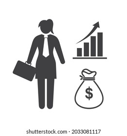 entrepreneur illustration, entrepreneur icon, vector art.