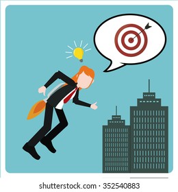 Entrepreneur illustration over color background