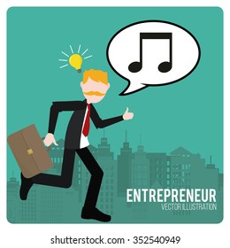 Entrepreneur illustration over color background