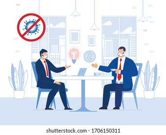 Entrepreneur and Investor Business Negotiation. Businessman Discussing Creative Idea and Investment in Startup. Partner Chatting at Office Table. Successful Profitable Company Strategy after Covid19