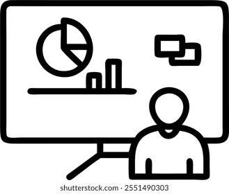 Entrepreneur pitching ideas in a glossy abstract virtual meeting concept as Camera movement Zoom into the entrepreneur screen showing pitch decks with a glossy abstract background.