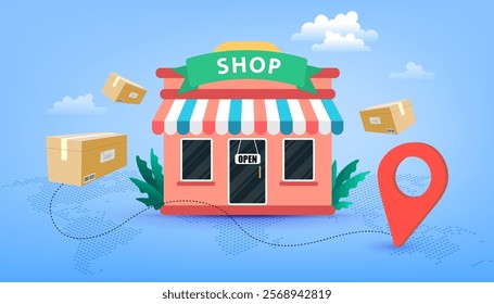 Entrepreneur or SME. Businessman hand hold small business shop. small business key to success. open new shop, start new business or company. Business Loans Concept. financial support for growth.