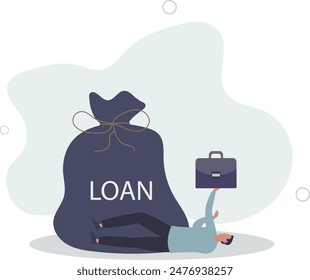 Entrepreneur soft loan to continue business in economic crisis impact by COVID-19 pandemic concept.flat illustration.