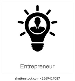 Entrepreneur and startup icon concept