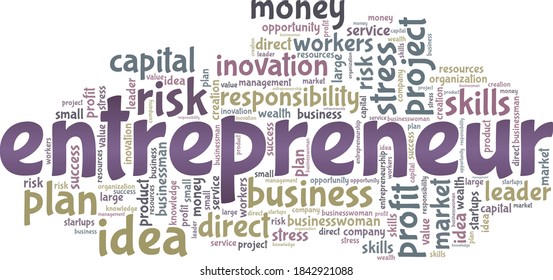 Entrepreneur vector illustration word cloud isolated on a white background.