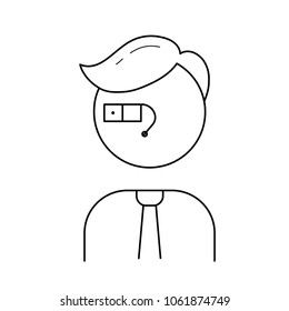 Entrepreneur vector line icon isolated on white background. Business entrepreneur line icon for infographic, website or app.