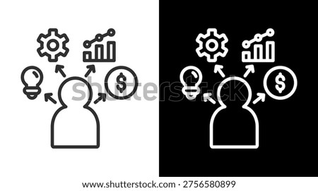 Entrepreneur White Icon Set Vector