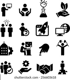 Entrepreneurial and business start-up icons.