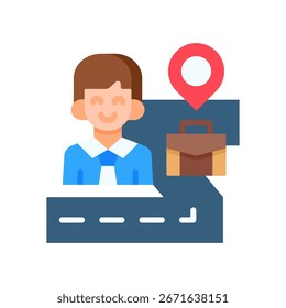 Entrepreneurial Journey Icon Flat Vector Illustration