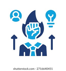 Ilustração de vetor misto do ícone do espírito empreendedor