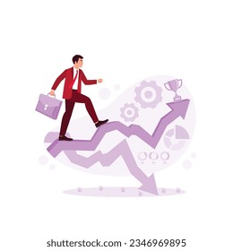 Los empresarios eligen la dirección correcta para el progreso de su negocio. Ilustración plana vectorial moderna de tendencia