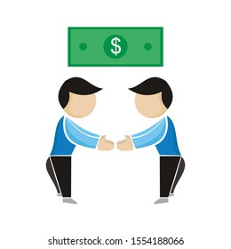 entrepreneurs make transactions - illustration - vector