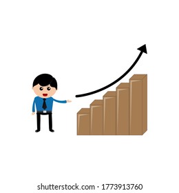 Emprendedores apuntando gráficos y presentaciones. Ilustración del vector