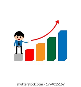 Emprendedores apuntando gráficos y presentaciones. Ilustración del vector