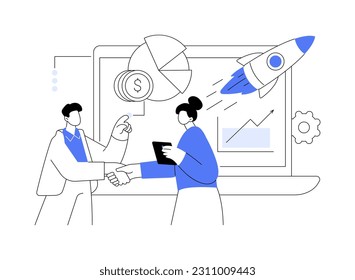 Entrepreneurship abstract concept vector illustration. Small business success story, key to success, business chance, launch and run startup, decision making, take responsibility abstract metaphor.