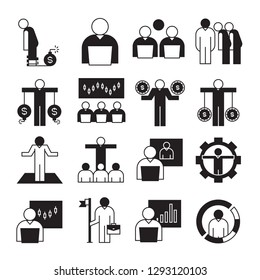 entrepreneurship and business management concept icons