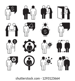 entrepreneurship and business management concept icons